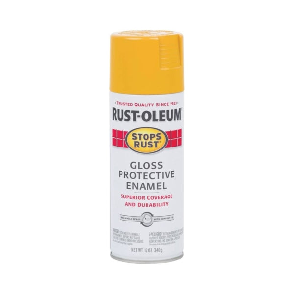 RUST-OLEUM STOPS RUST 298537 Protective Enamel Spray Paint, Gloss, Tuscan Sun, 12 oz, Aerosol Can