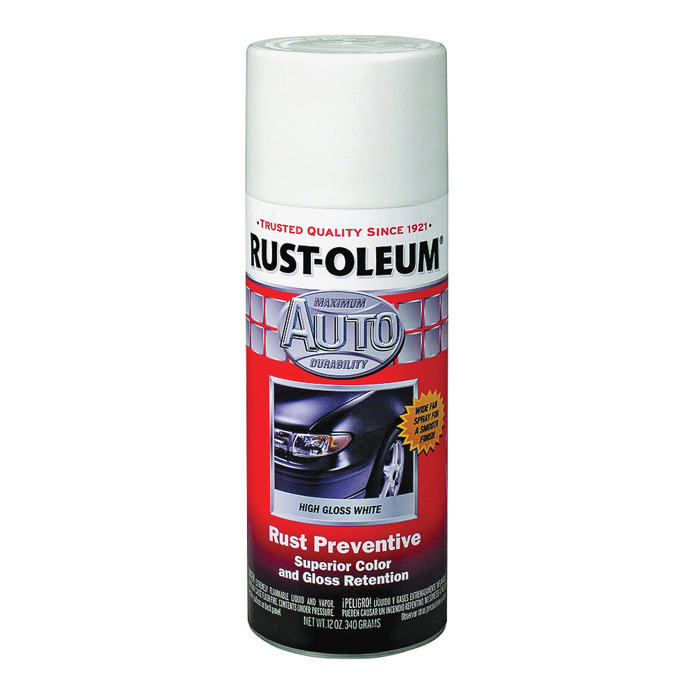 RUST-OLEUM 252468 Enamel Spray Paint, Gloss, White, 11 oz, Aerosol Can