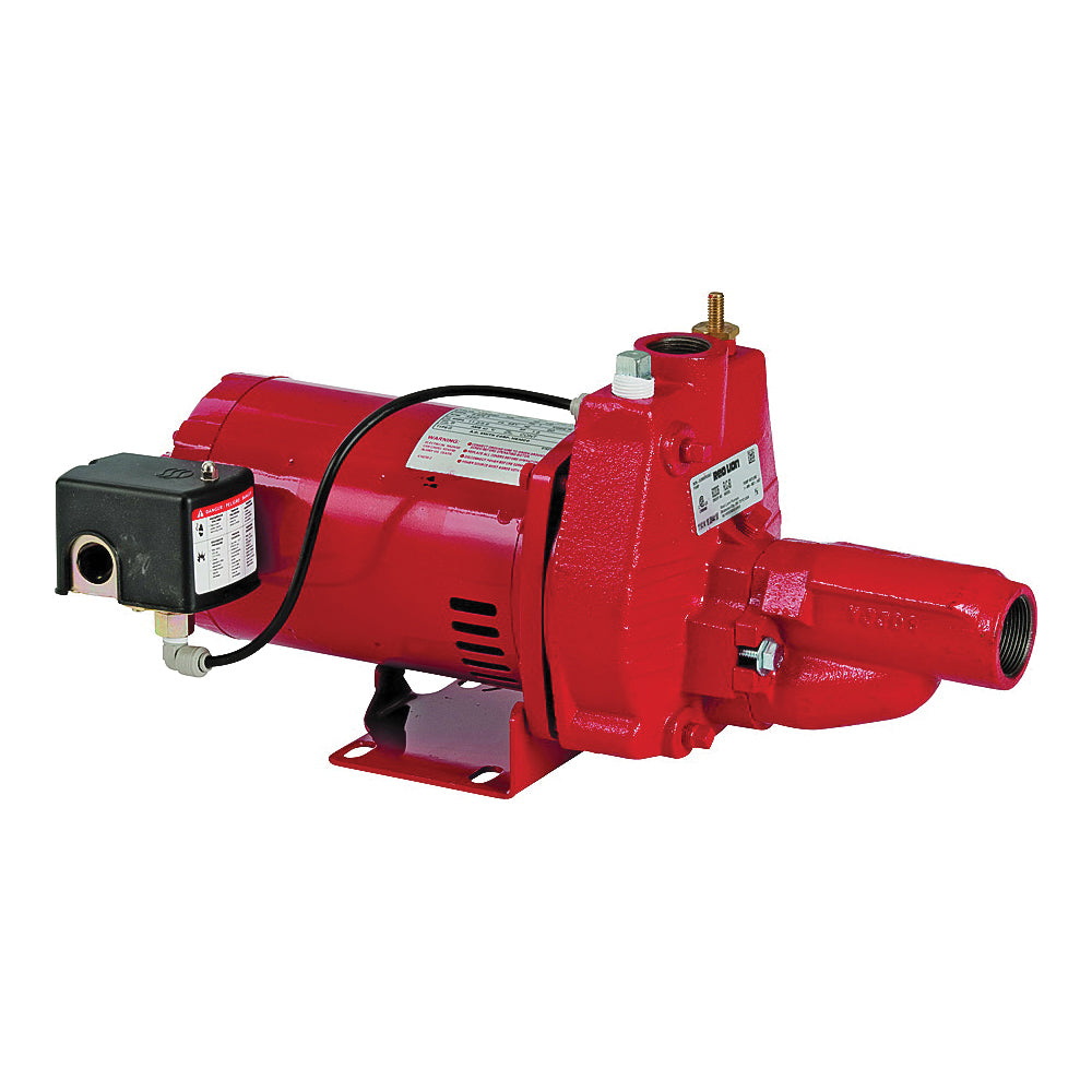 Red Lion 602137 Jet Pump with Injector, 17.6 A, 115/230 V, 0.75 hp, 1-1/4 in Suction, 1 in Discharge Connection, Iron