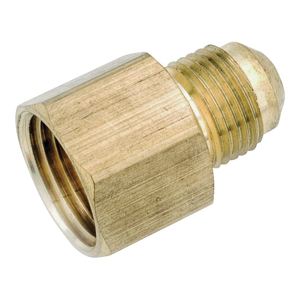 Anderson Metals 754046-0404 Tube Coupling, 1/4 in, Flare x FNPT, Brass