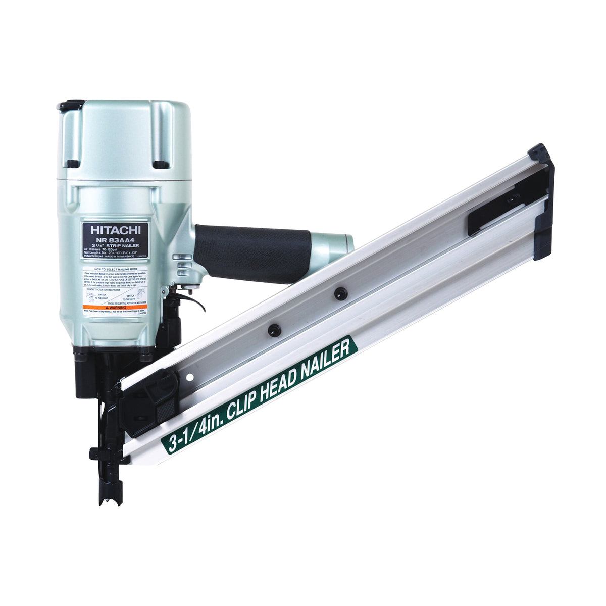 HITACHI NR83AA4 Framing Nailer, 86 to 94 Magazine, 34 deg Collation, Paper Tape Collation, 0.088 cu-ft/Cycle Air