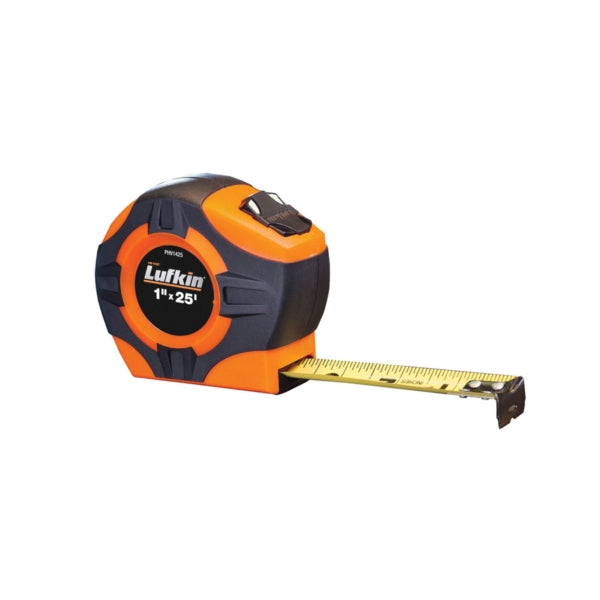 Crescent Lufkin PHV1425DN Tape Measure, 25 ft L Blade, 1 in W Blade, Steel Blade, ABS Case, Orange Case