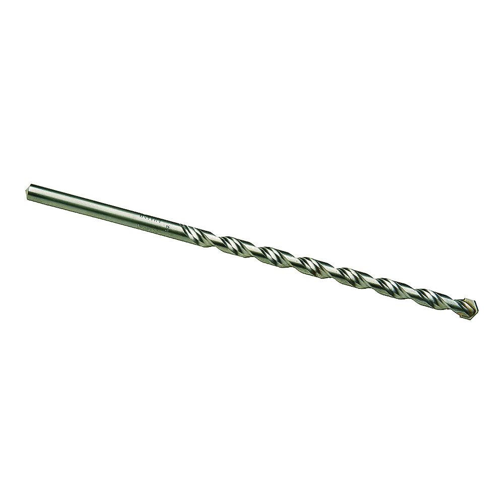 IRWIN 326007 Rotary Hammer Drill Bit, 1/4 in Dia, 12 in OAL, 2-Flute, Straight Shank