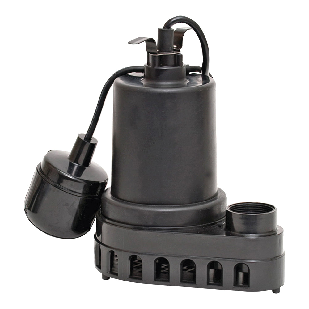 SUPERIOR PUMP 92370 Sump Pump, 4.1 A, 120 V, 0.33 hp, 1-1/2 in Outlet, 48 gpm, Thermoplastic