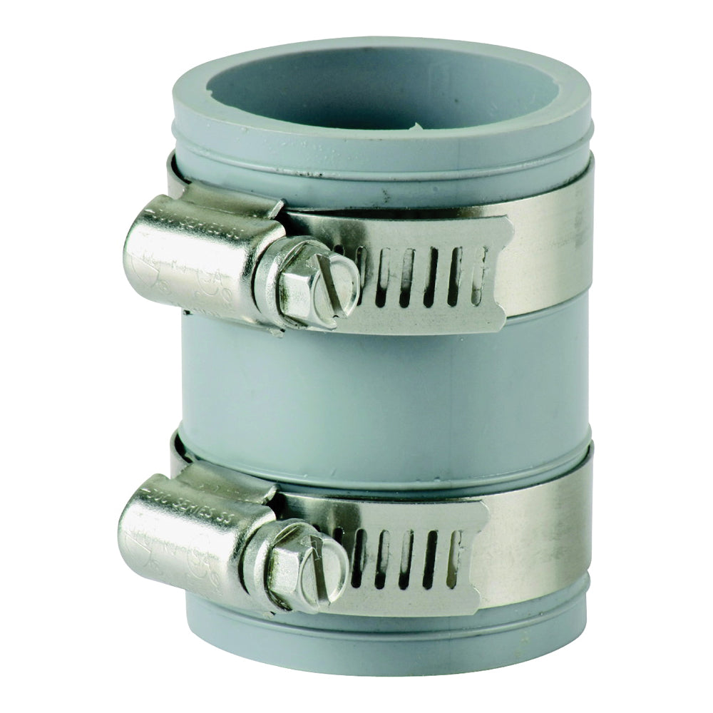 ProSource Coupling, 1 in x 1 in, PVC, Grey