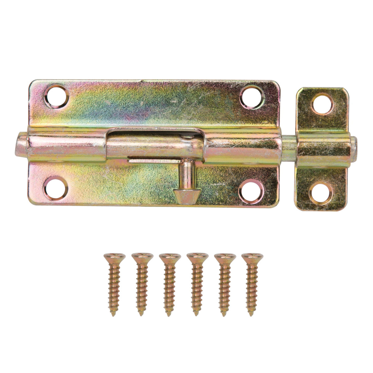 ProSource 20486CZB-PS Barrel Bolt, 0.31 Dia in Bolt Head, 4 in L Bolt, Steel, Satin Brass