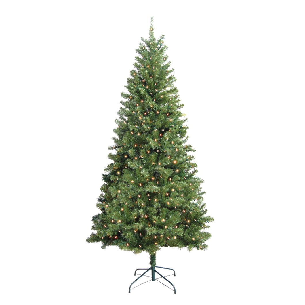 Santas Forest 10770 Christmas Tree, 7 ft H, Douglas Family, 110 V, Mini Bulb, Clear Light