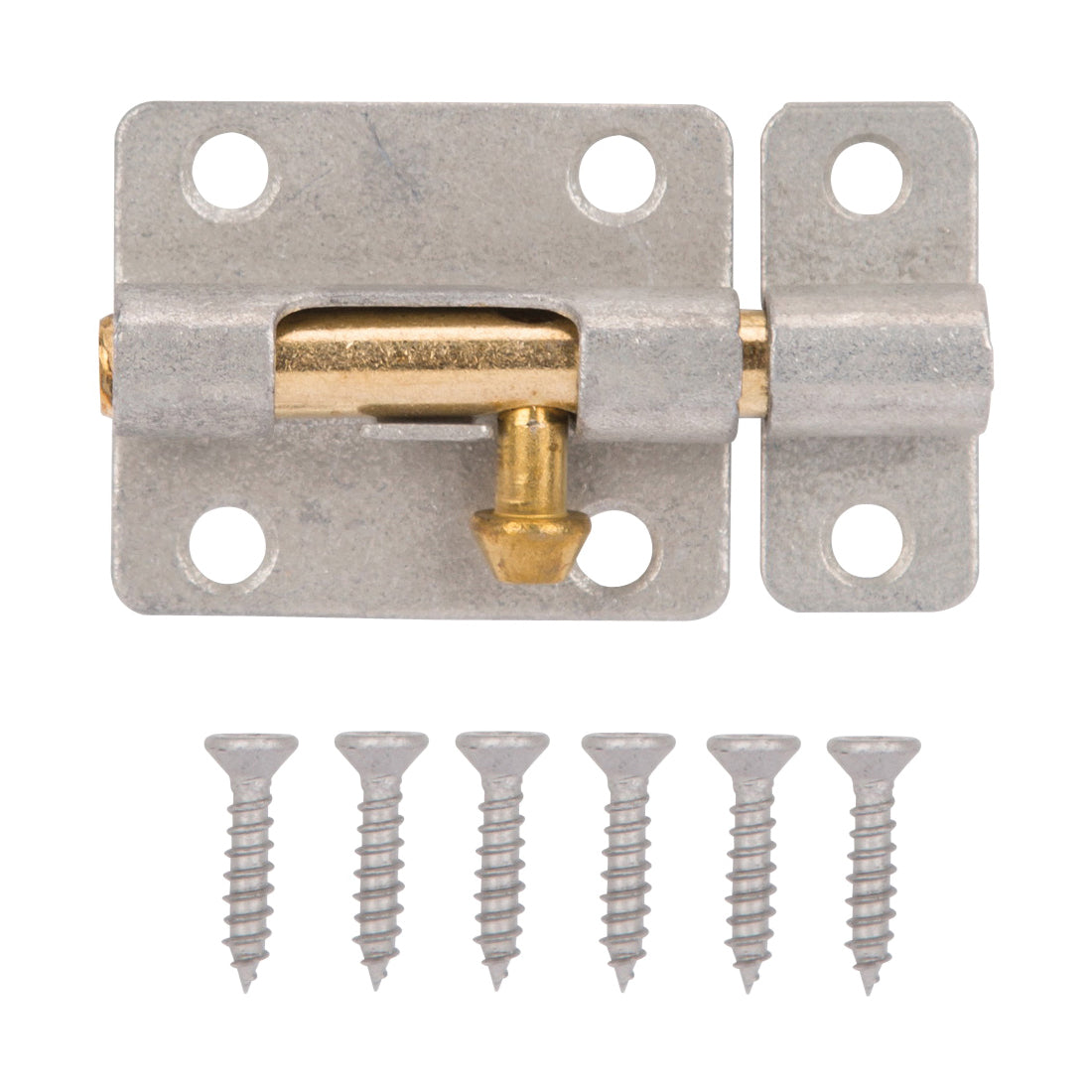 ProSource 20470MGS-PS Barrel Bolt, 0.31 Dia in Bolt Head, 2-1/2 in L Bolt, Brass Pin/Steel, Galvanized