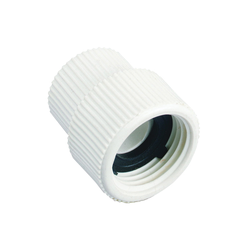 Orbit 53366 Hose to Pipe Adapter, 1/2 x 3/4 in, FNPT x FHT, PVC, White