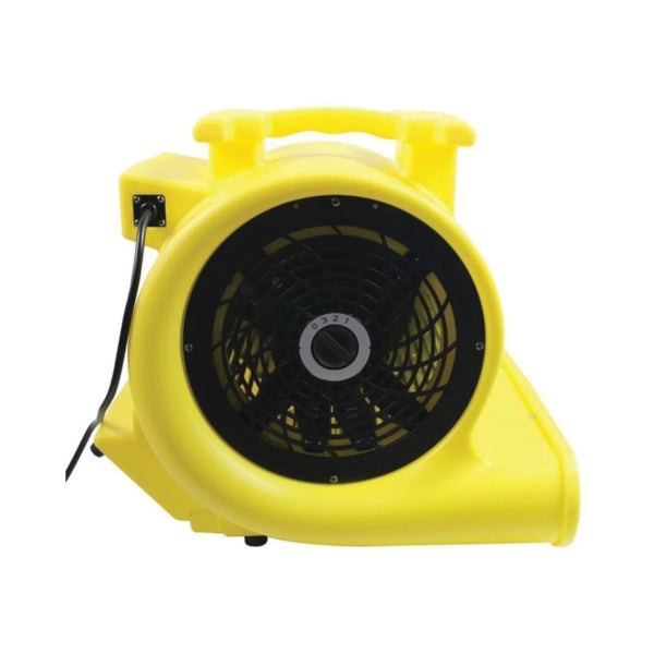 MaxxAir HVCF 4000 Floor Drying Fan, 120 V, 2500 cfm Low, 3300 cfm Medium, 4000 cfm High Air, Plastic, Black/Yellow