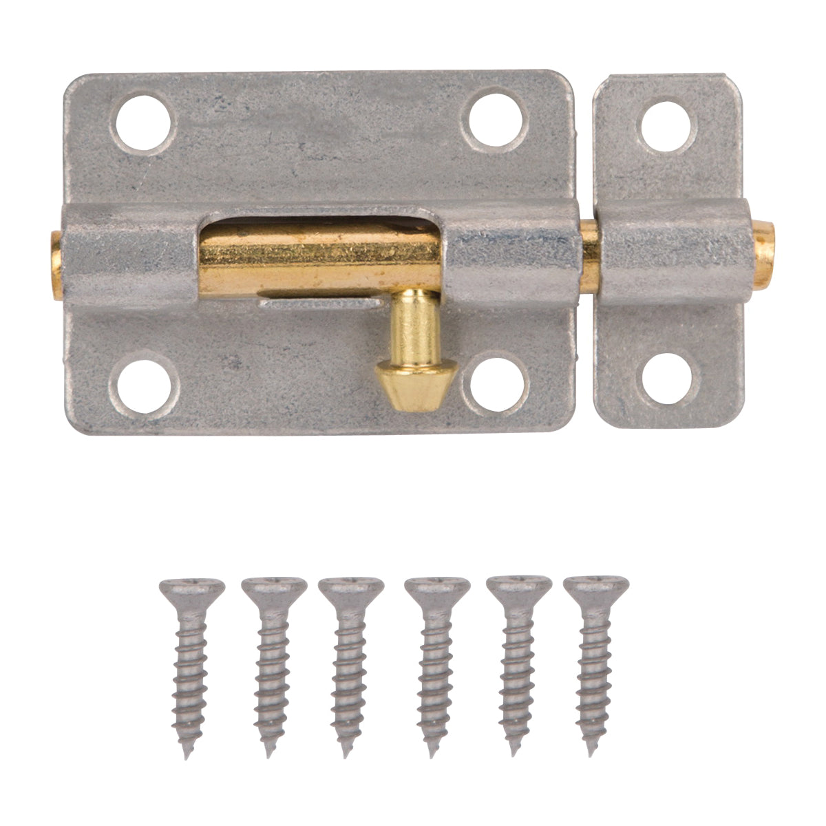 ProSource CL-192-PS Barrel Bolt, 0.31 Dia in Bolt Head, 3 in L Bolt, Brass Pin/Steel, Galvanized Zinc Plated
