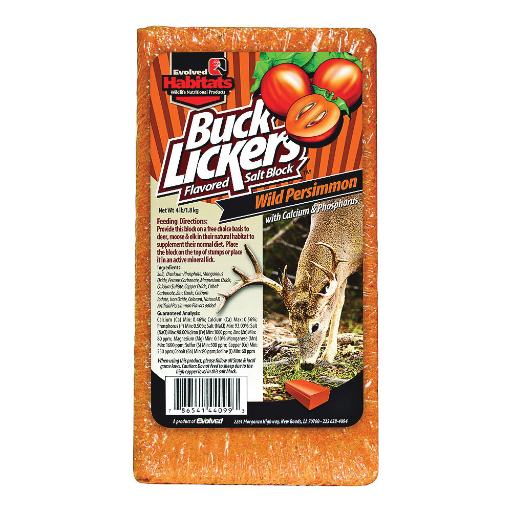 Evolved Habitats Buck Lickers EVO44099 Mineral Block, Persimmon Flavor, 4 lb