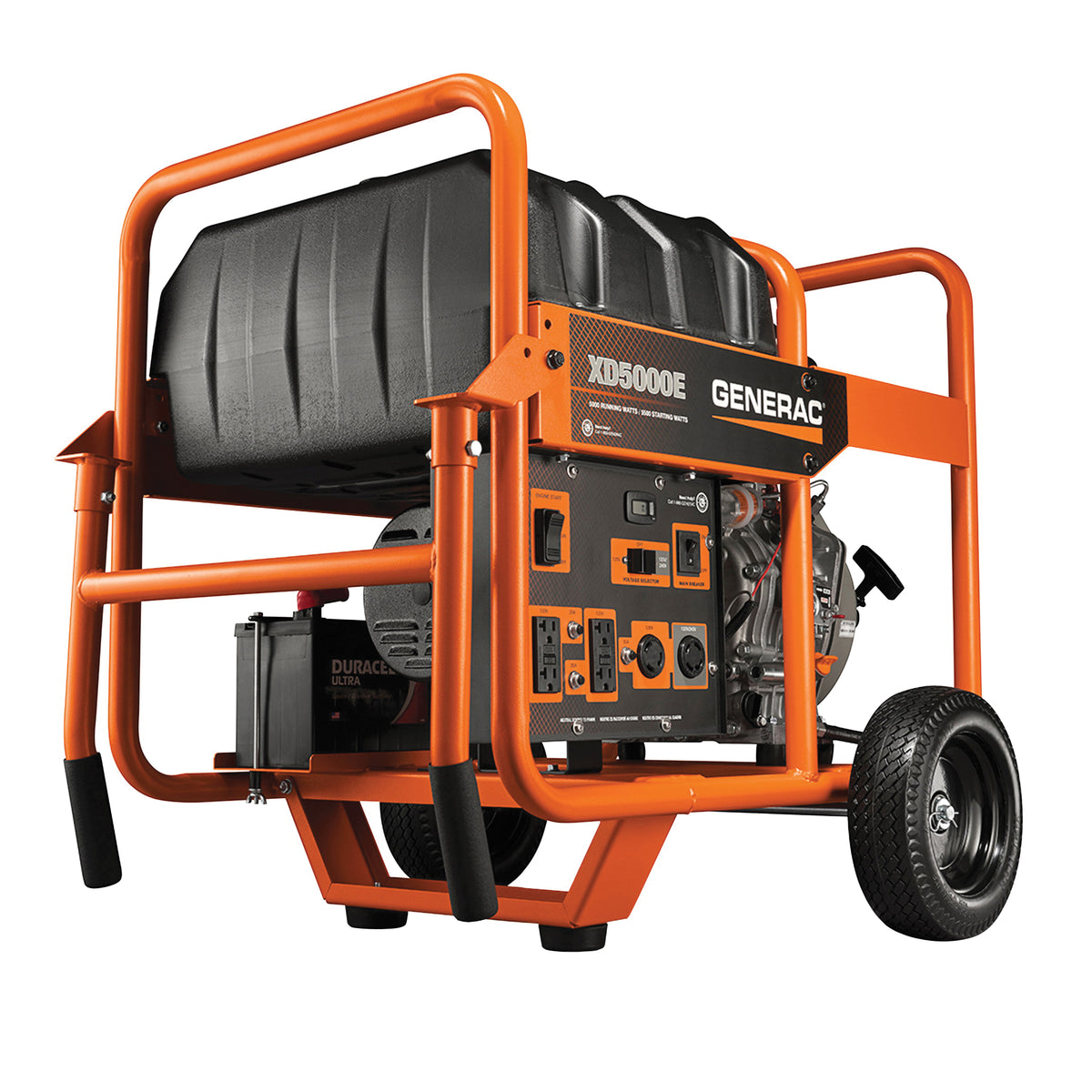 GENERAC G0068640 Portable Generator, 120/240 V, 12 gal Tank, 32.4 hr Run Time, Electric, Recoil Start