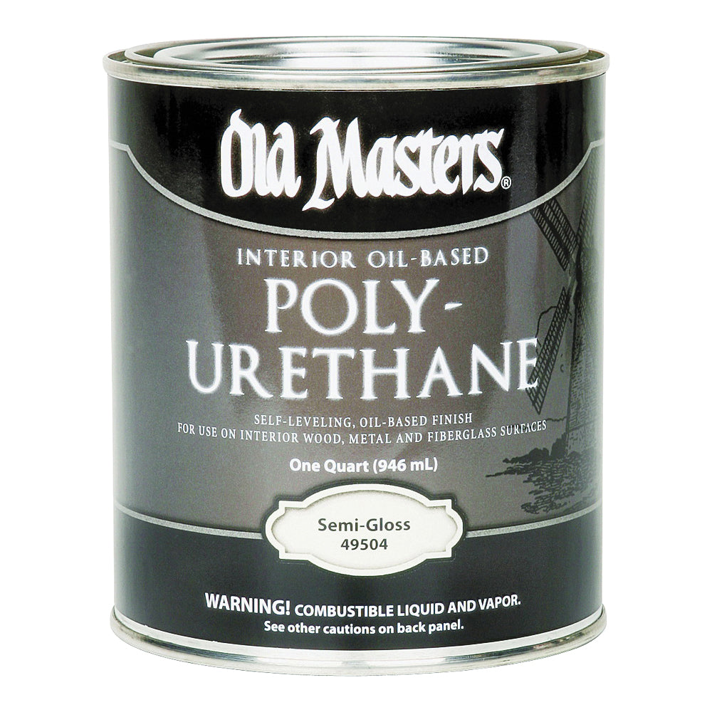 Old Masters 49504 Polyurethane, Semi-Gloss, Liquid, Clear, 1 qt, Can
