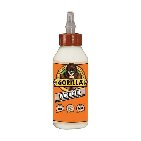 Gorilla 6200002 Wood Glue, Light Tan, 8 oz Bottle