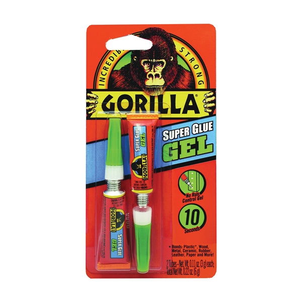 Gorilla 7820002 Super Glue, Liquid, Irritating, Straw/White Water, 3 g Tube