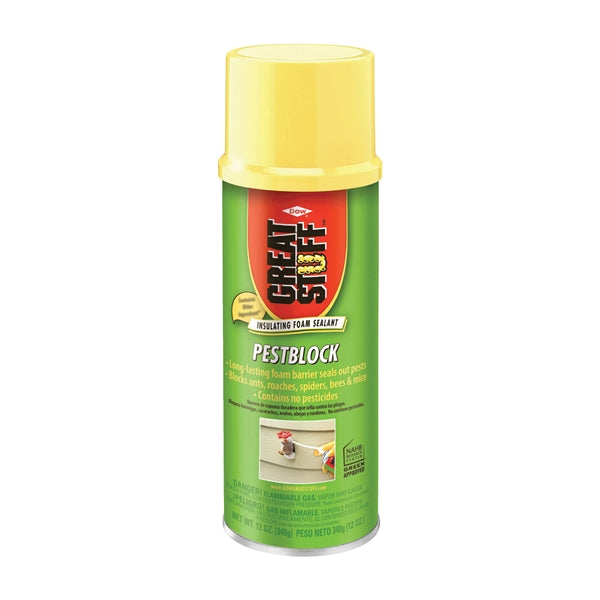 Dow GREAT STUFF PRO 11000714 Pestblock Sealant, Foam, Gray, 12 oz, Can