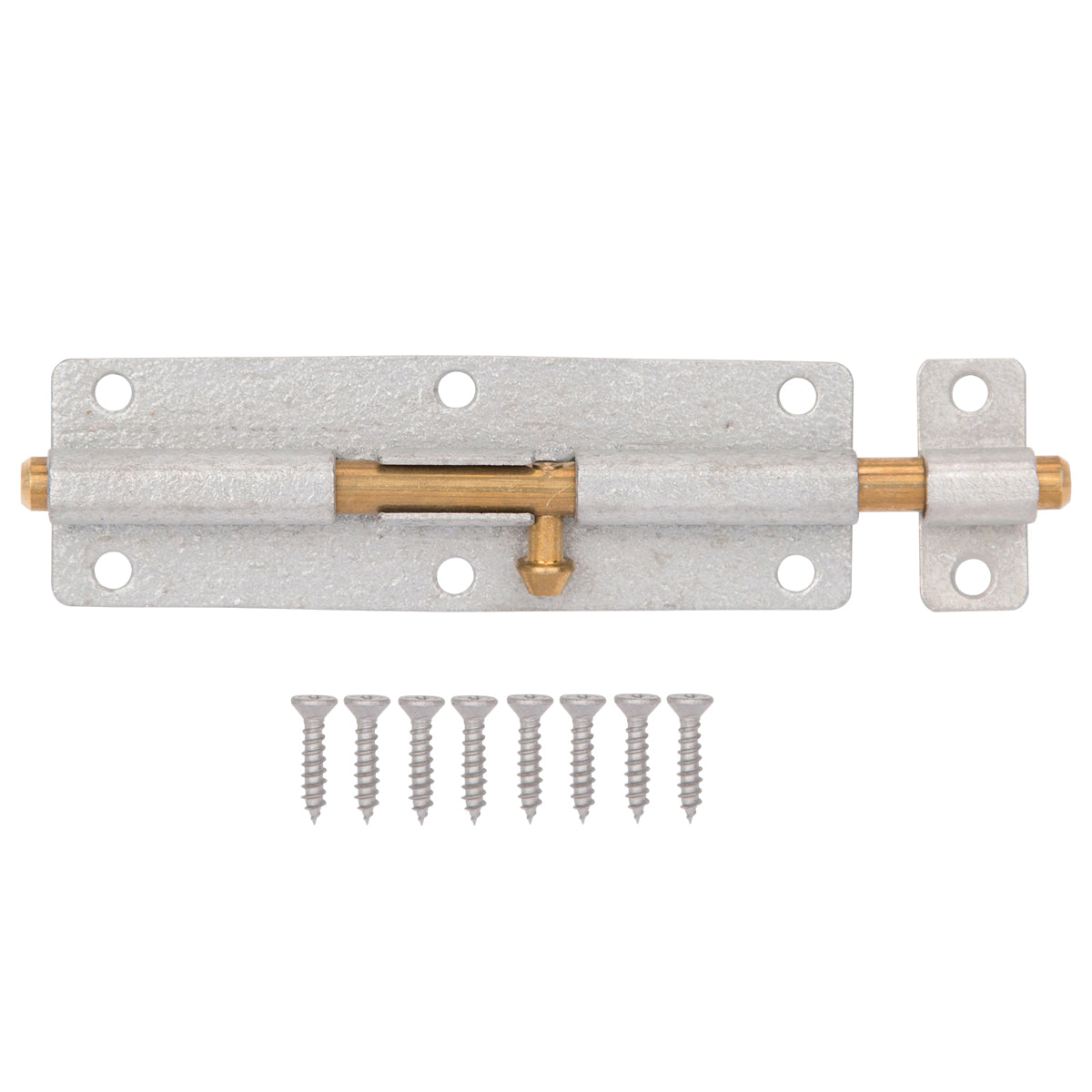 ProSource CL-702-PS Barrel Bolt, 0.31 Dia in Bolt Head, 6 in L Bolt, Brass Pin/Steel, Galvanized