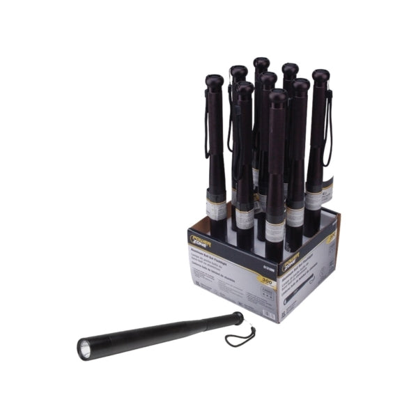 PowerZone 12145 Ball Bat Flashlight, C Battery, C Battery, LED Lamp, 300 Lumens, 200 m Beam Distance, 8 hrs Run Time