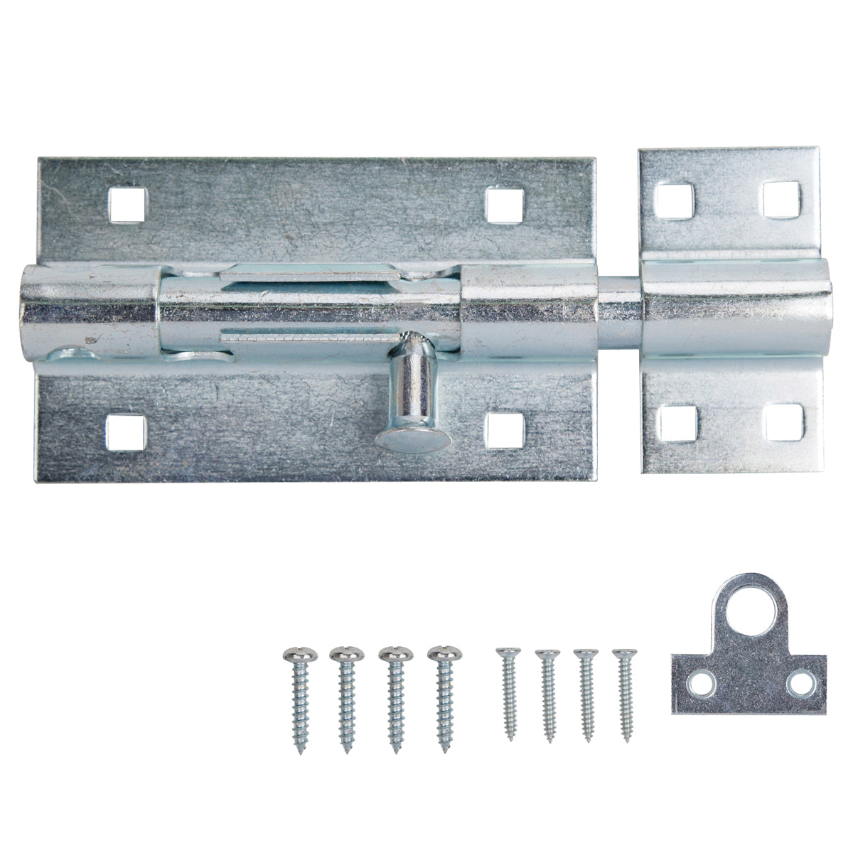 ProSource 33305ZCX-PS Padlockable Barrel Bolt, 0.6 Dia in Bolt Head, 6 in L Bolt, Steel, Zinc