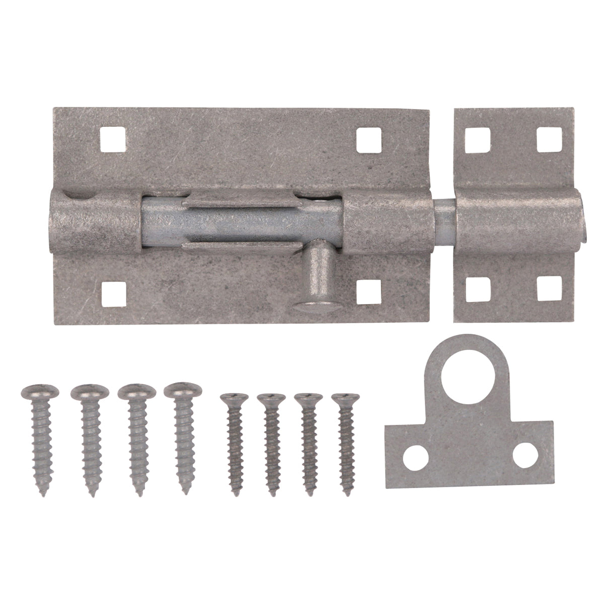 ProSource 33305MGS-PS Padlockable Barrel Bolt, 0.31 Dia in Bolt Head, 6 in L Bolt, Galvanized Steel