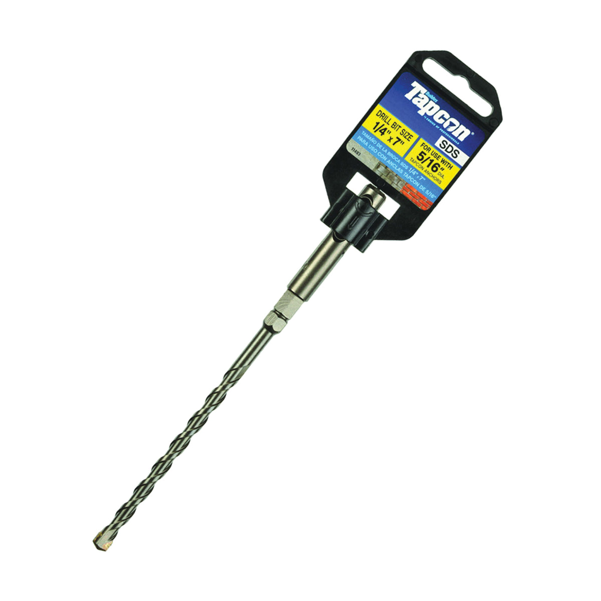 Buildex Tapcon 11493 Hammer Drill Bit, 1/4 in Dia, 7 in OAL, Percussion, SDS Shank