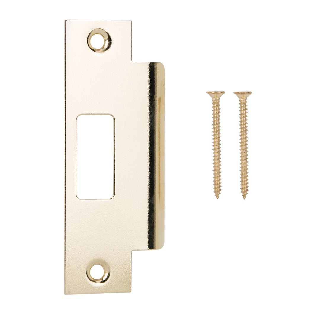 Prosource HSH-006-PS Door Strike Plate, 4-7/8 in L, 2 in W, Steel, Brass