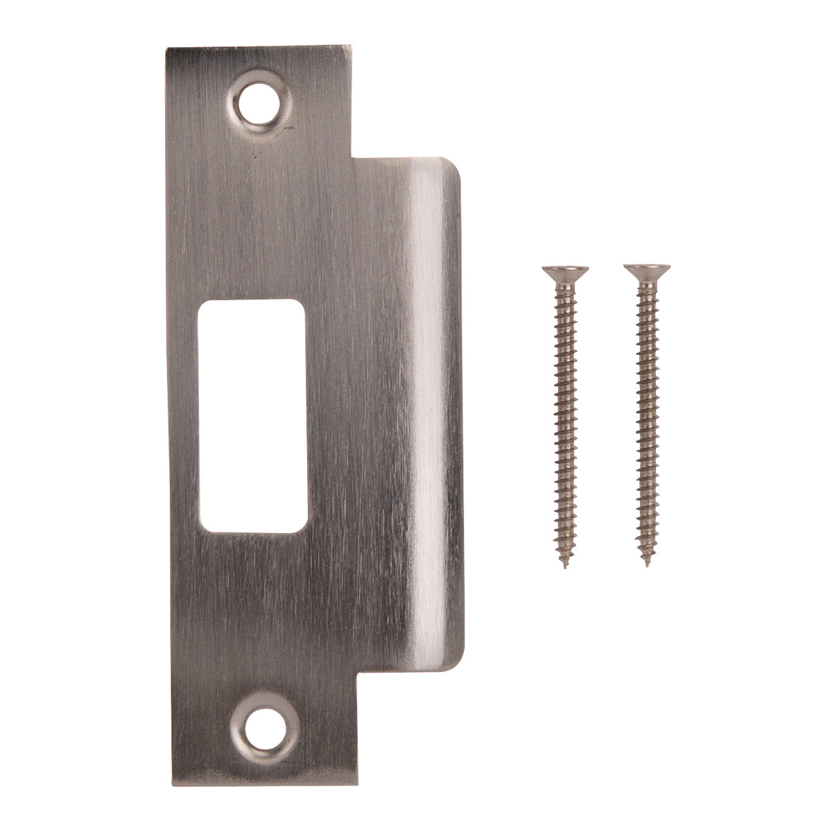 Prosource HSH-006BN-PS Door Strike Plate, 4-7/8 in L, 2 in W, Steel, Brushed Nickel