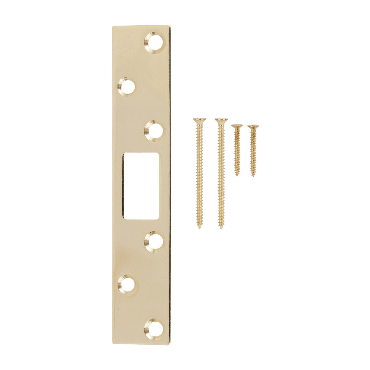 ProSource HSH-004-PS Security Door Latch Strike, Steel, Brass, 6 in H, 1-1/8 in W