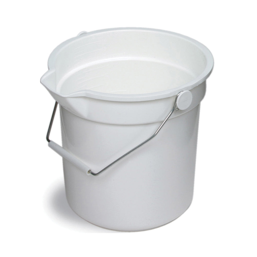 CONTINENTAL COMMERCIAL 8110WH Utility Bucket, 10 qt Capacity, 10-5/8 in Dia, Polyethylene, White