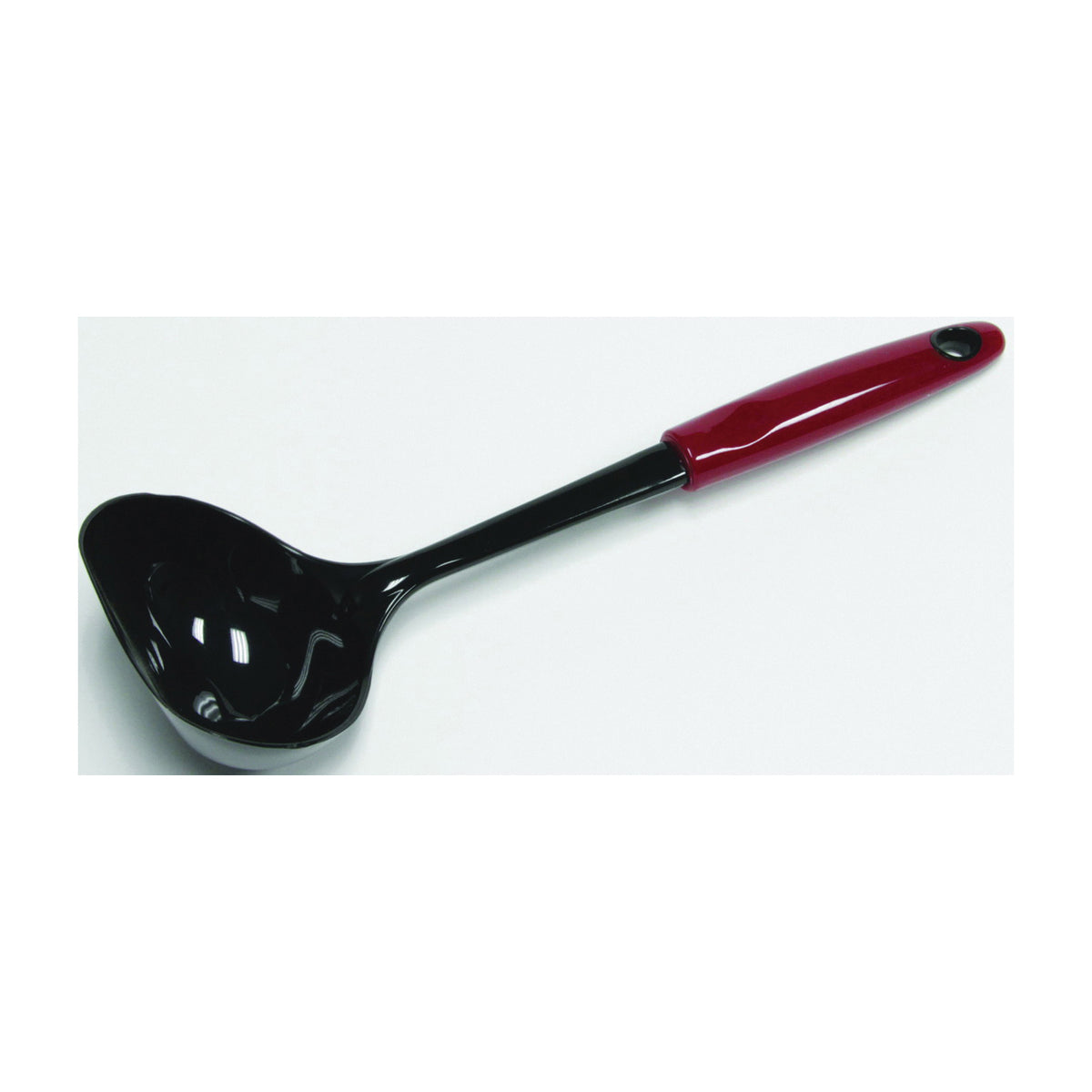 CHEF CRAFT 12160 Soup Ladle, 8 oz Volume, 12 in OAL, Nylon, Black/Red