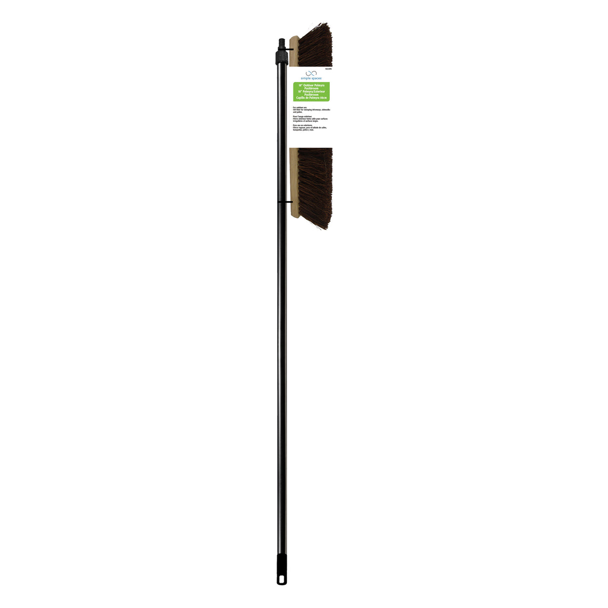 Simple Spaces 3018PF Push Broom, 54 in L Trim, 55.65 in L, Threaded, Metal Handle
