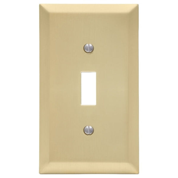 Amerelle 163TSB Wallplate, 4-11/16 in L, 2-7/8 in W, 1 -Gang, Steel, Satin Brass