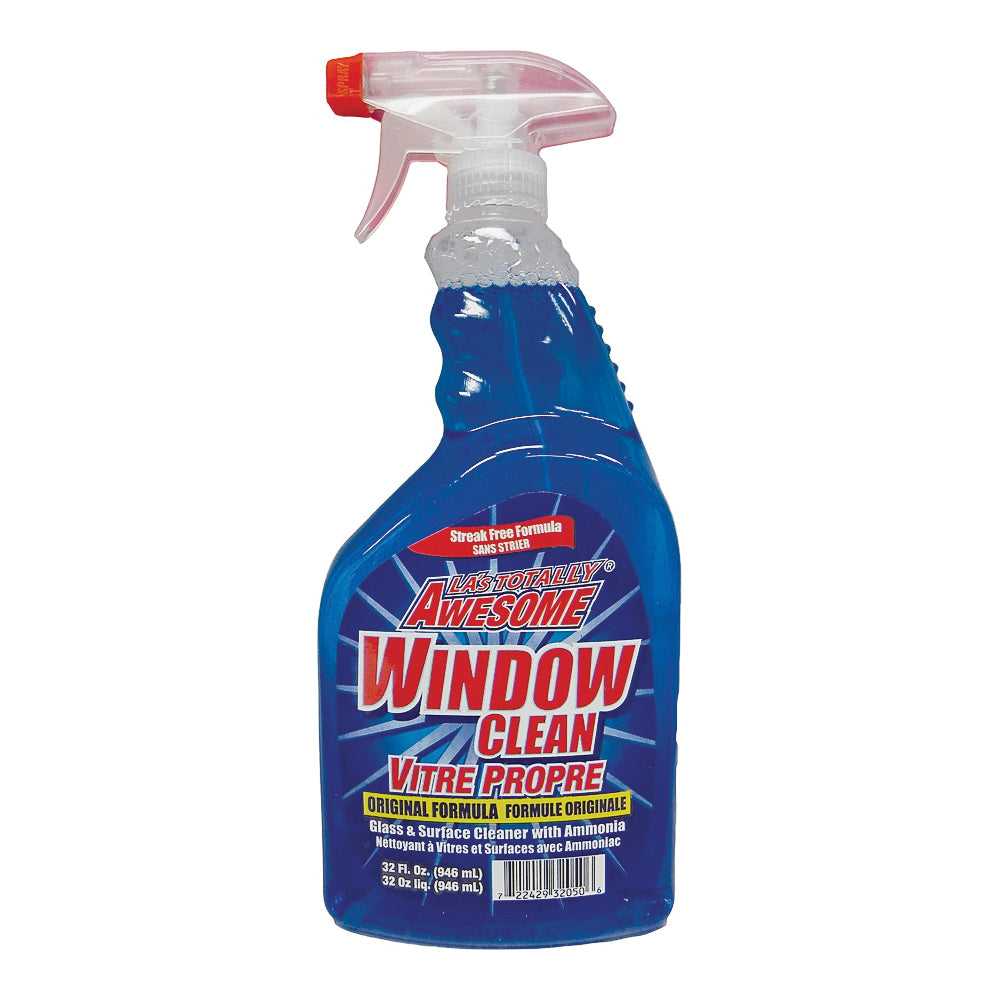 LA&#39;s TOTALLY AWESOME 223 Window Cleaner, 32 oz, Liquid, Ammonia, Blue
