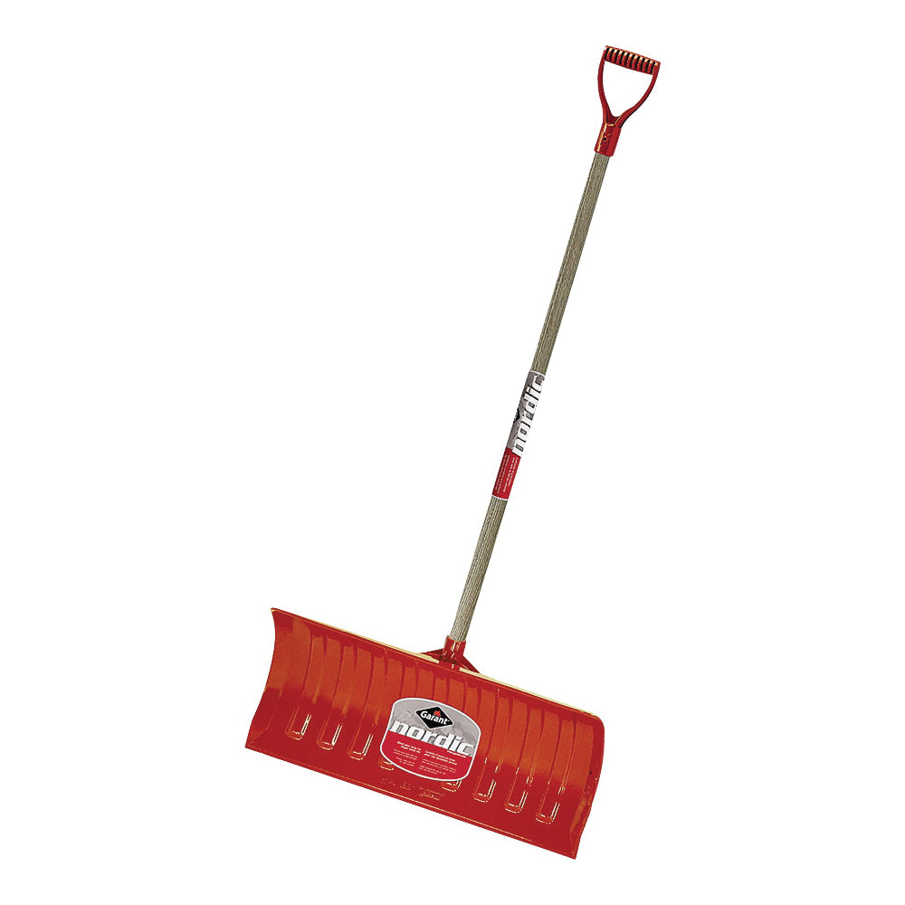 GARANT NPP26KDU Snow Pusher, 26 in W Blade, Polyethylene Blade, Wood Handle, D-Shaped Handle, 46-1/4 in L Handle