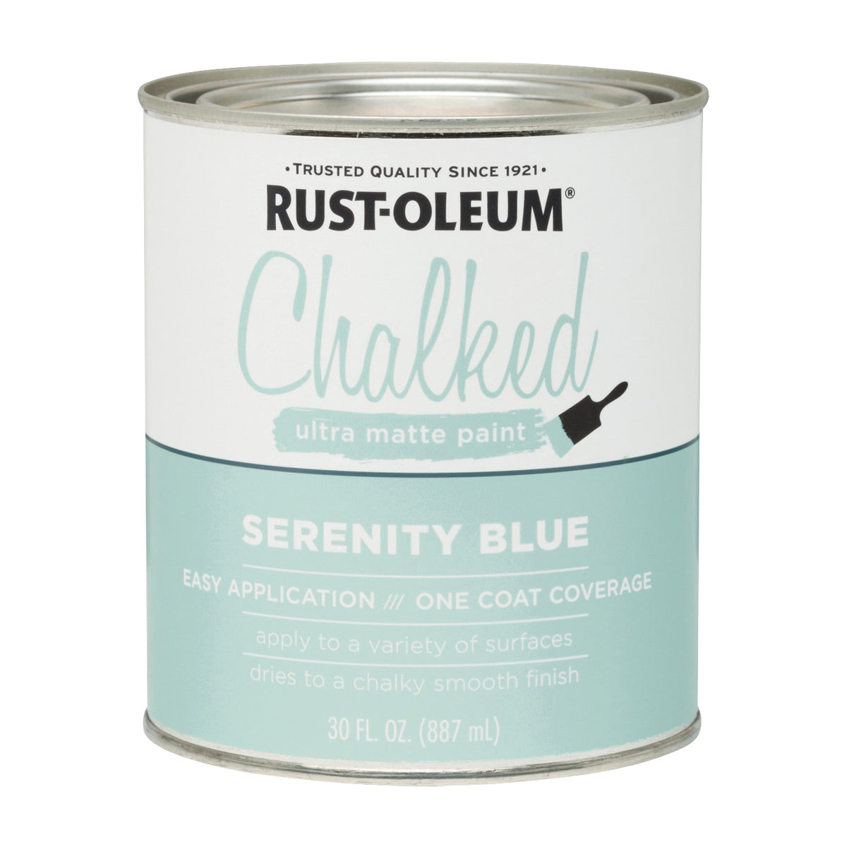 RUST-OLEUM Chalked 285139 Chalked Paint, Ultra Matte, Serenity Blue, 30 oz, Quart