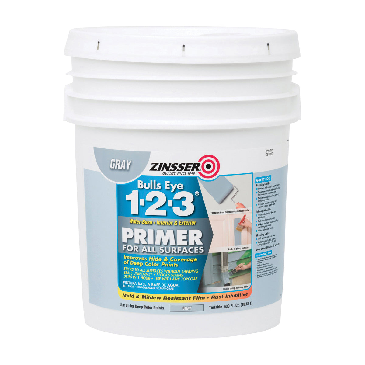 ZINSSER 285090 Primer, Gray, 5 gal