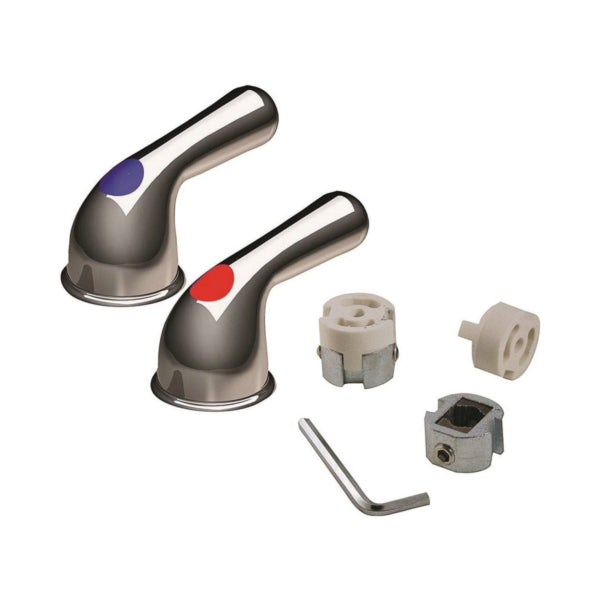 Danco 80022 Faucet Handle, Zinc, Chrome Plated, For: Universal Two Handle Kitchen, Lavatory and Tub/Shower Faucets