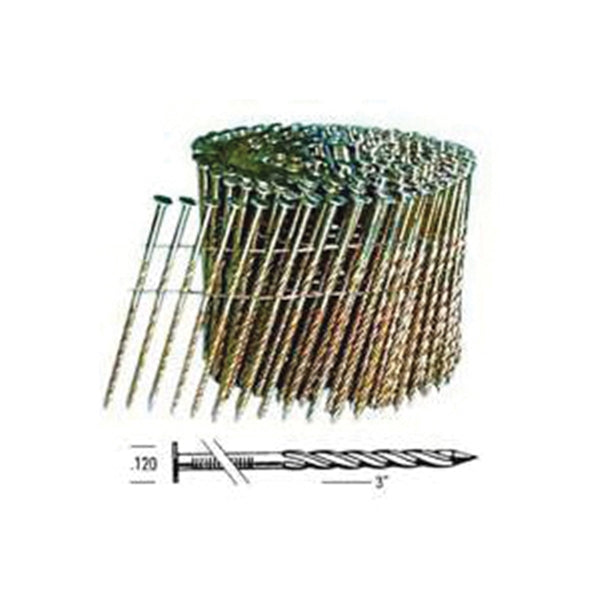 Bostitch C10S120DG Framing Nail, 3 in L, 11 Gauge, Steel, Thickcoat, Round Head, Screw Shank