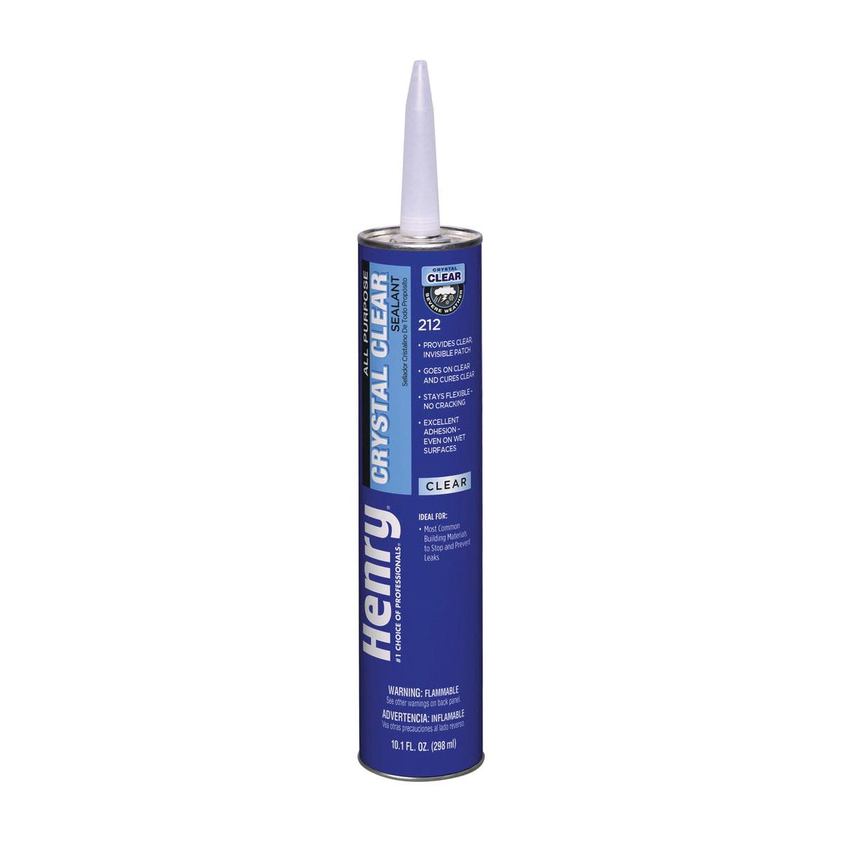 Henry Wet Patch 212 Series HE212202 All-Purpose Sealant, Crystal Clear, Liquid, 10.1 oz Cartridge