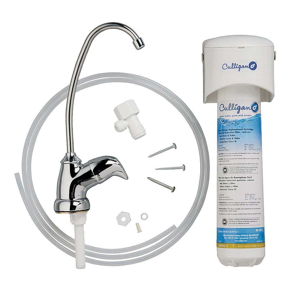 Culligan US-EZ-1 Under Sink Filter System, 3000 gal Capacity, 0.5 gpm