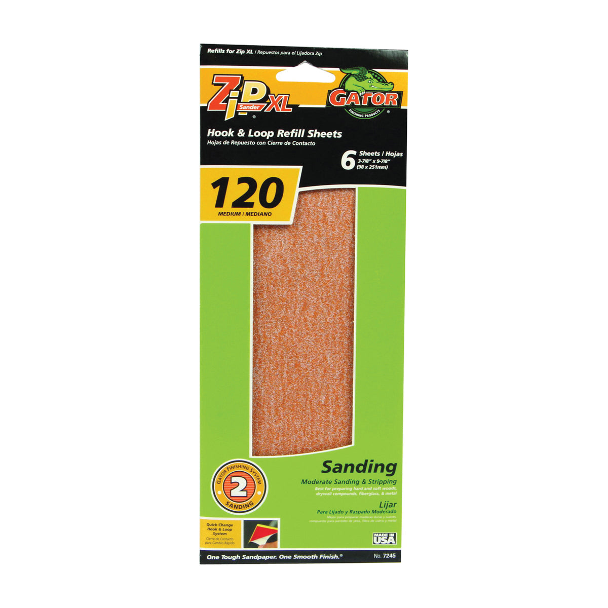 Gator 7245 Refill Sanding Sheet, 120 Grit, Fine, Aluminum Oxide Abrasive