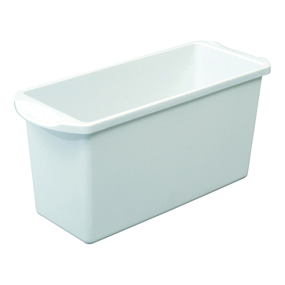 Sterilite 72508006 Ice Cube Bin, 13-1/4 in L, 5-1/8 in W, 6 in H, Plastic, White, Dishwasher Safe: Yes