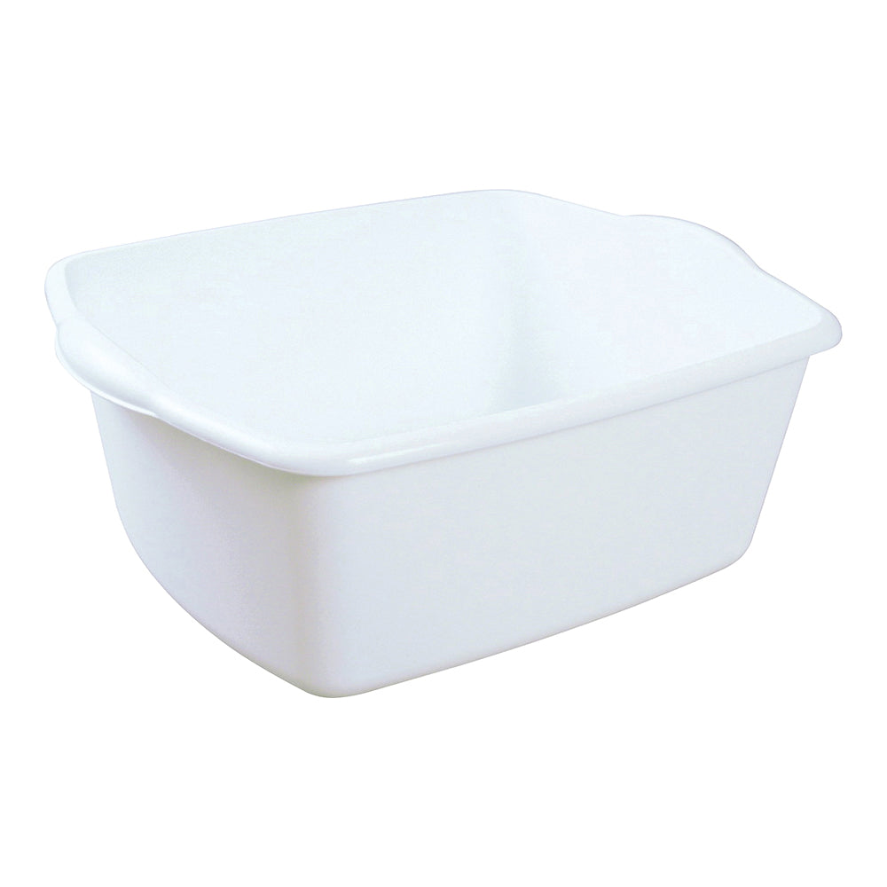 Sterilite 06588012 Dish Pan, 18 qt Volume, 17-1/2 in L, 14-1/4 in W, 7 in H, Plastic, White