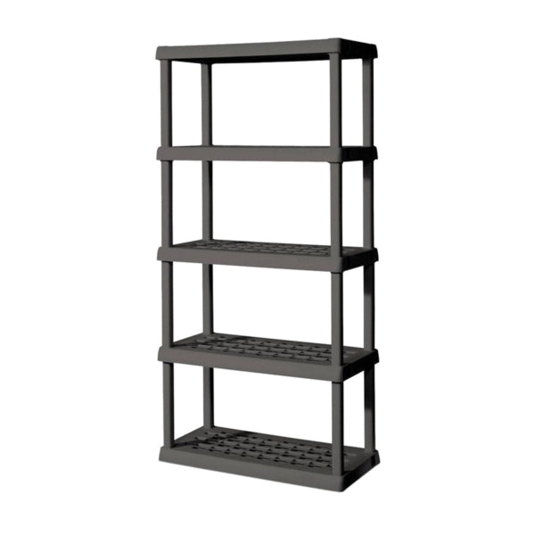 Sterilite 01553V01 Shelving Unit, 36 in OAW, 18 in OAD, 75-1/8 in OAH, 5-Shelf, Plastic, Gray