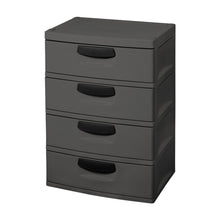 Load image into Gallery viewer, Sterilite 01743V01 Drawer Unit, 4-Drawer, Plastic, 25-5/8 in OAW, 35-3/4 in OAH, 19-1/4 in OAD
