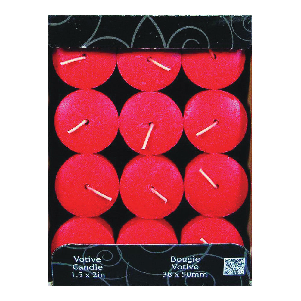 CANDLE-LITE 1276021 Scented Votive Candle, Apple Cinnamon Crisp Fragrance, Crimson Candle, 10 to 12 hr Burning