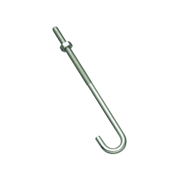 National Hardware 2195BC Series N232-900 J-Bolt, 1/4 in Thread, 3 in L Thread, 6 in L, 100 lb Working Load, Steel, Zinc