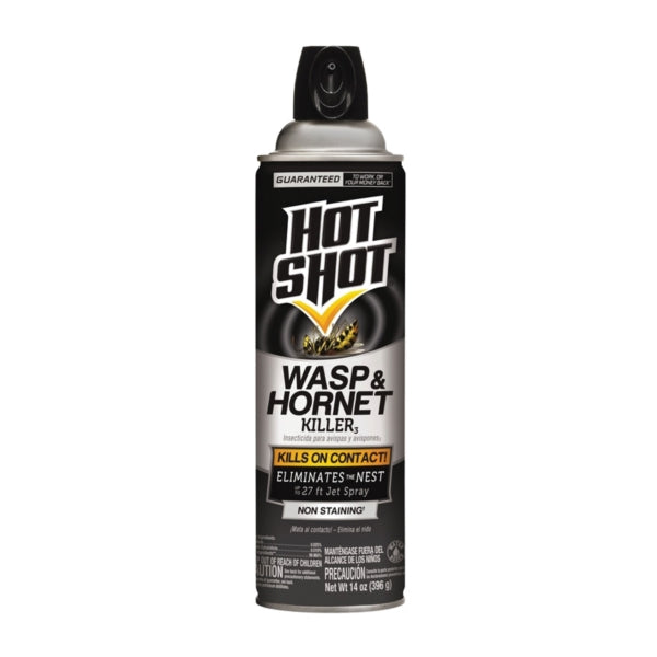 HOT SHOT HG-13415 Wasp and Hornet Killer, Pressurized Liquid, Spray Application, Outdoor, 14 oz Aerosol Can