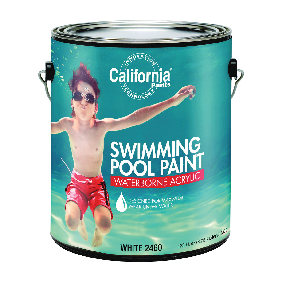 California Paints F24000-1-E Pool Paint, Matte, White, 1 gal